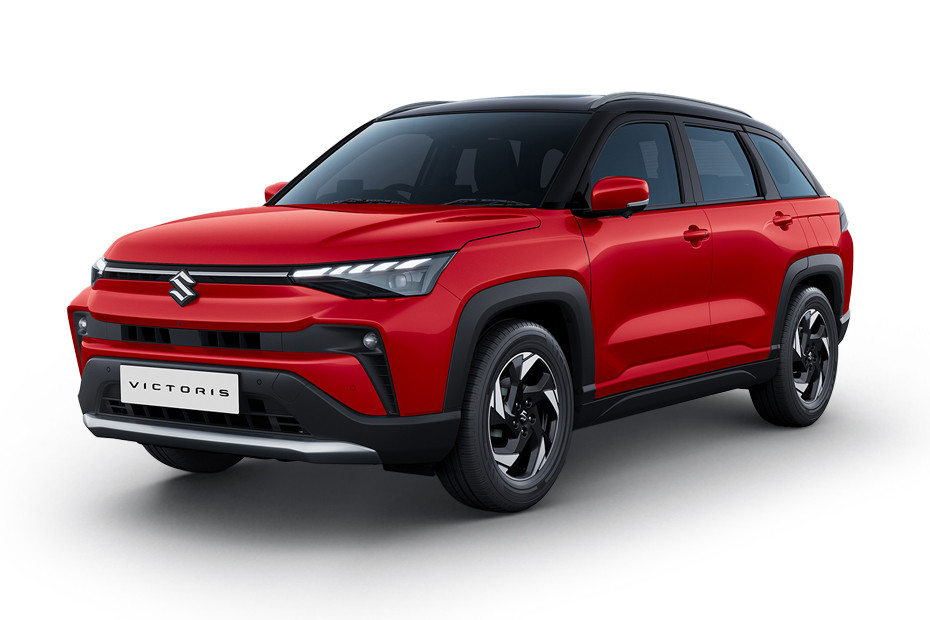 Maruti Victoris Sizzling Red With Bluish Black Roof