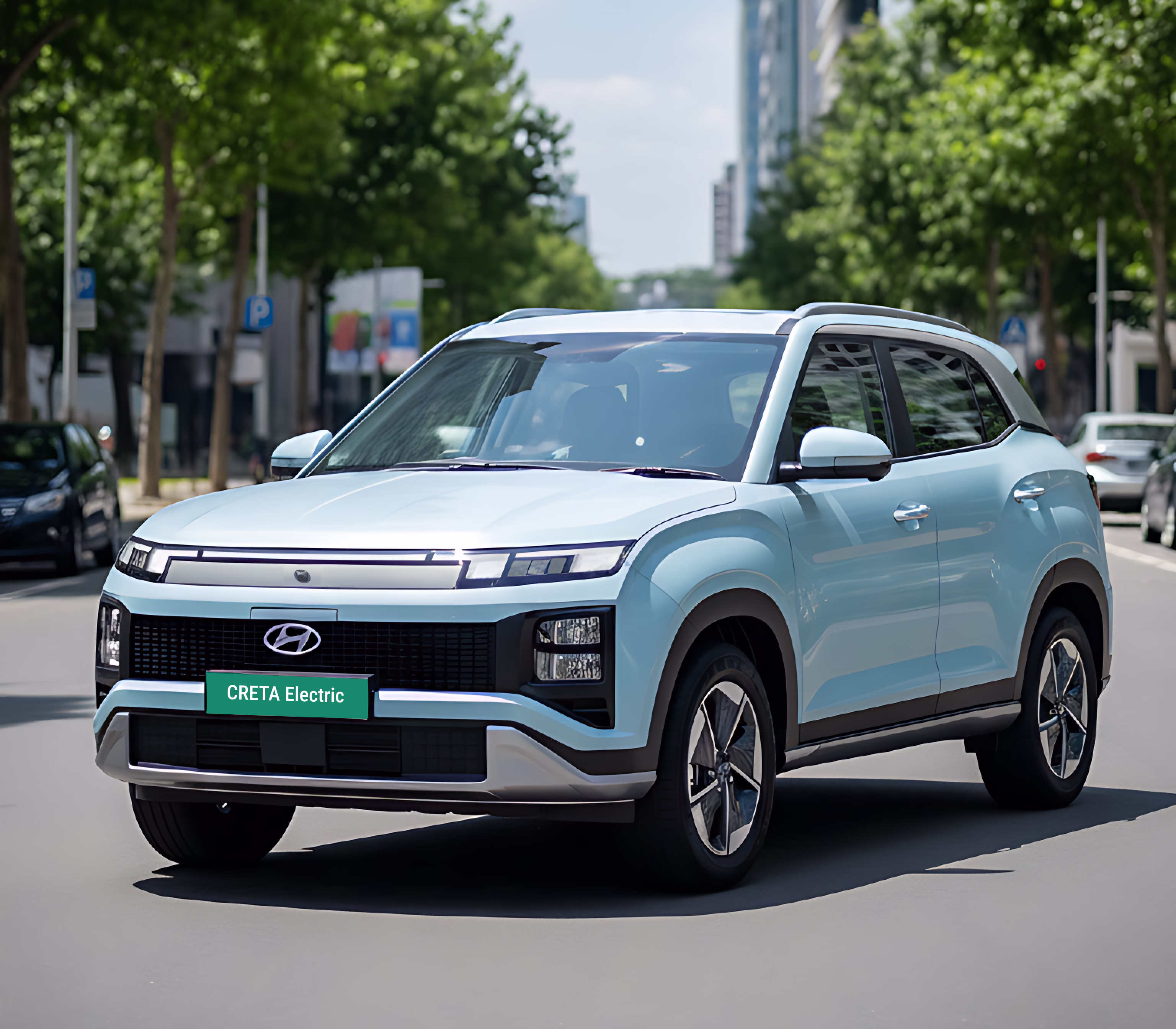 Hyundai Creta Electric front angle view