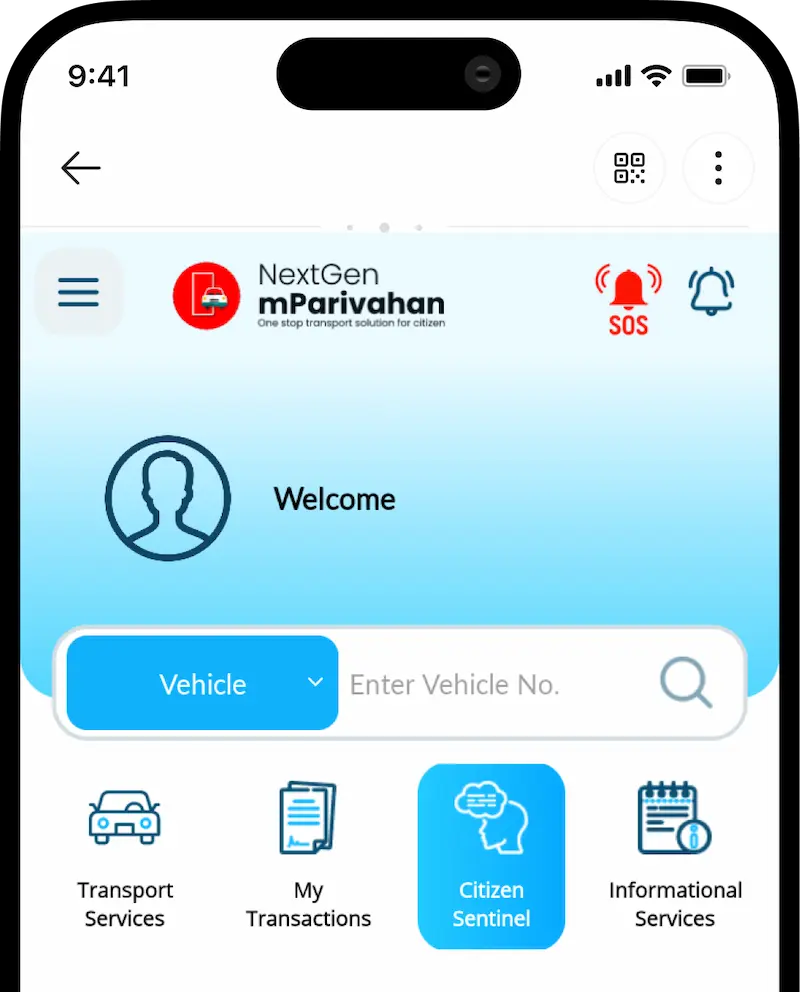 Choose ‘Citizen Sentinel’ to report accidents/traffic violations.