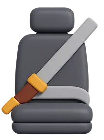 Icon showing seatbelt and driver safety awareness