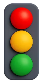 Traffic signal showing red light to stop vehicles