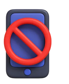 Driver avoiding mobile phone use for road safety