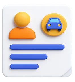 Driving license and insurance documents for vehicle verification