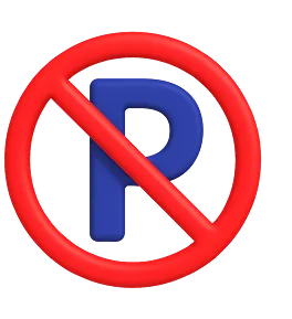 No parking traffic sign board on urban street