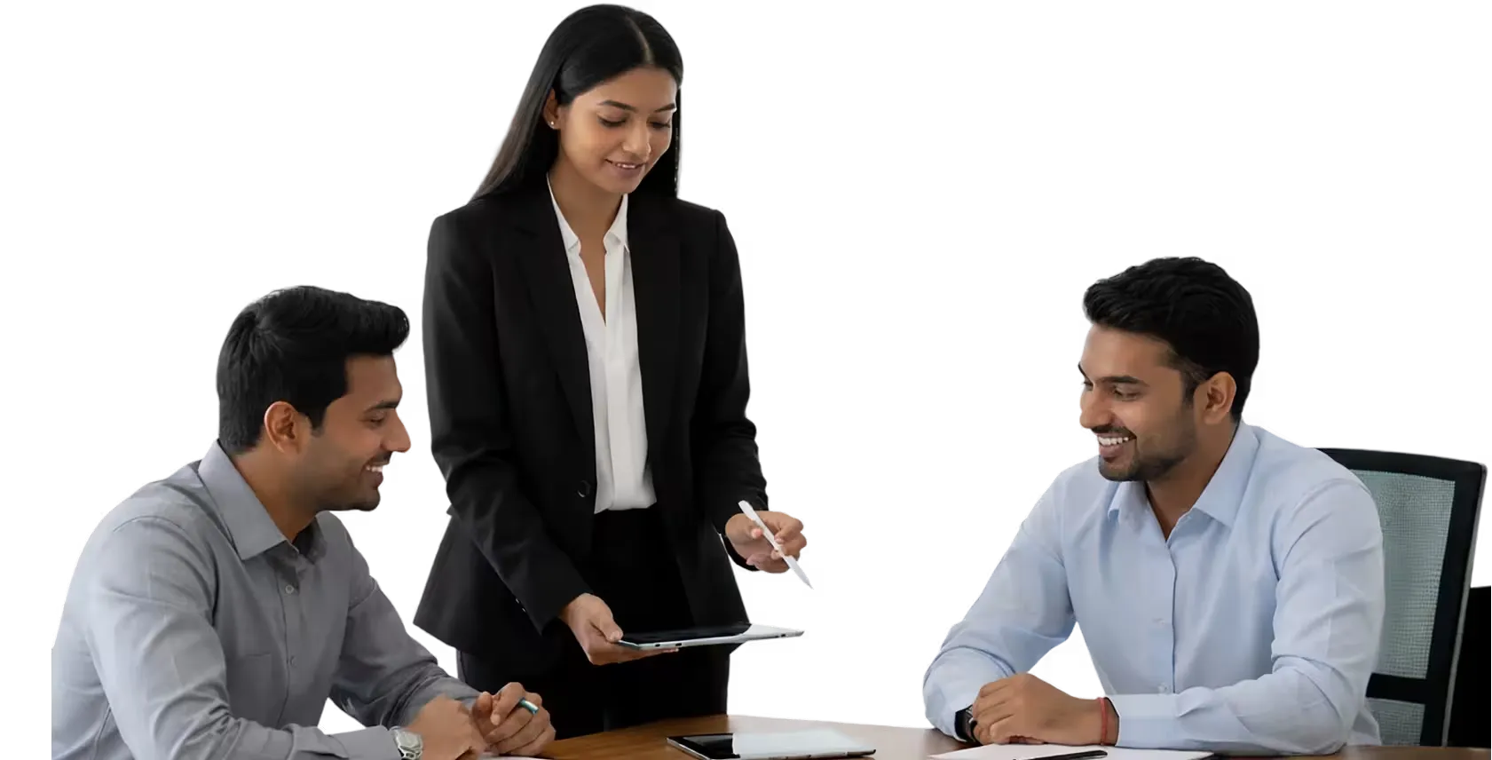 Salaried employees working together in an office environment