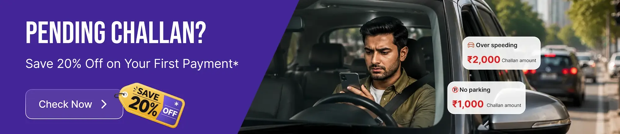 Pending Challan - Save 20% Off on Your First Payment