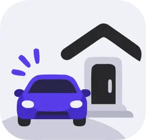 Car parked outside a house for doorstep car spa service