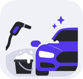 Pressure washer and bucket cleaning a car